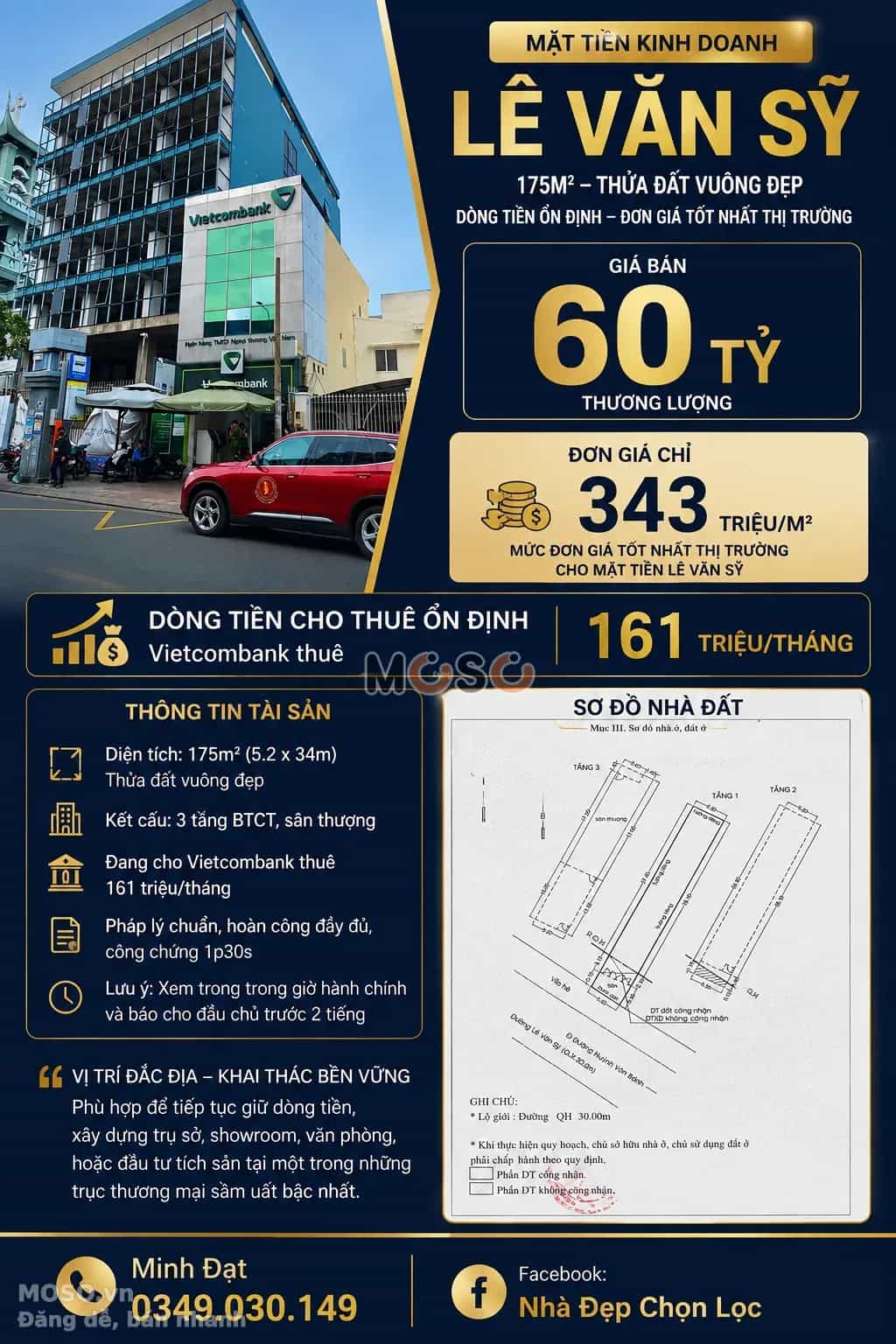 Bán nhà mặt tiền Lê Văn Sỹ  Quận Phú Nhuận, TP.HCM – 6 phòng ngủ, giá 60 tỷ