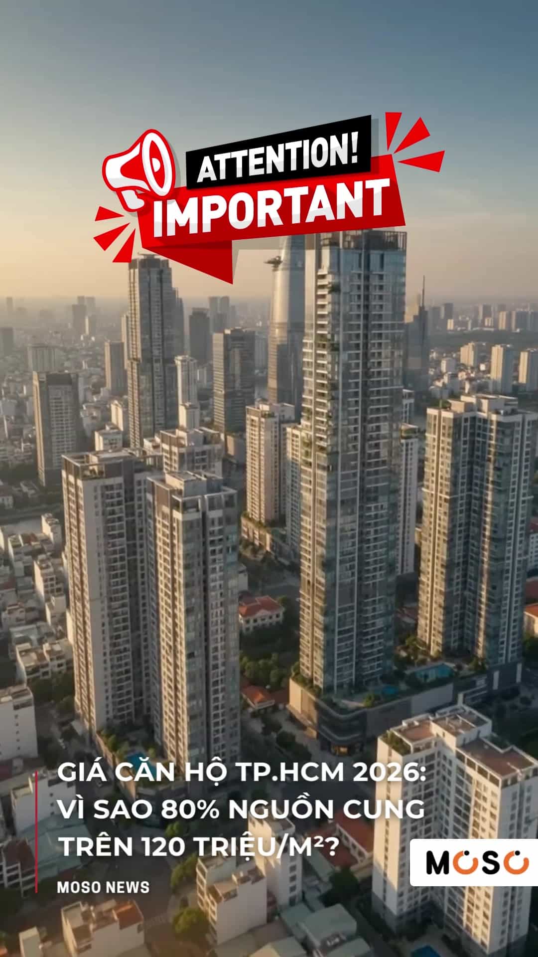 Giá căn hộ TP.HCM 2026: Vì sao 80% nguồn cung trên 120 triệu/m²?