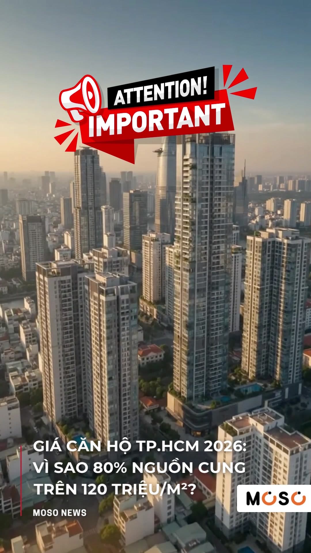 Giá căn hộ TP.HCM 2026: Vì sao 80% nguồn cung trên 120 triệu/m²?